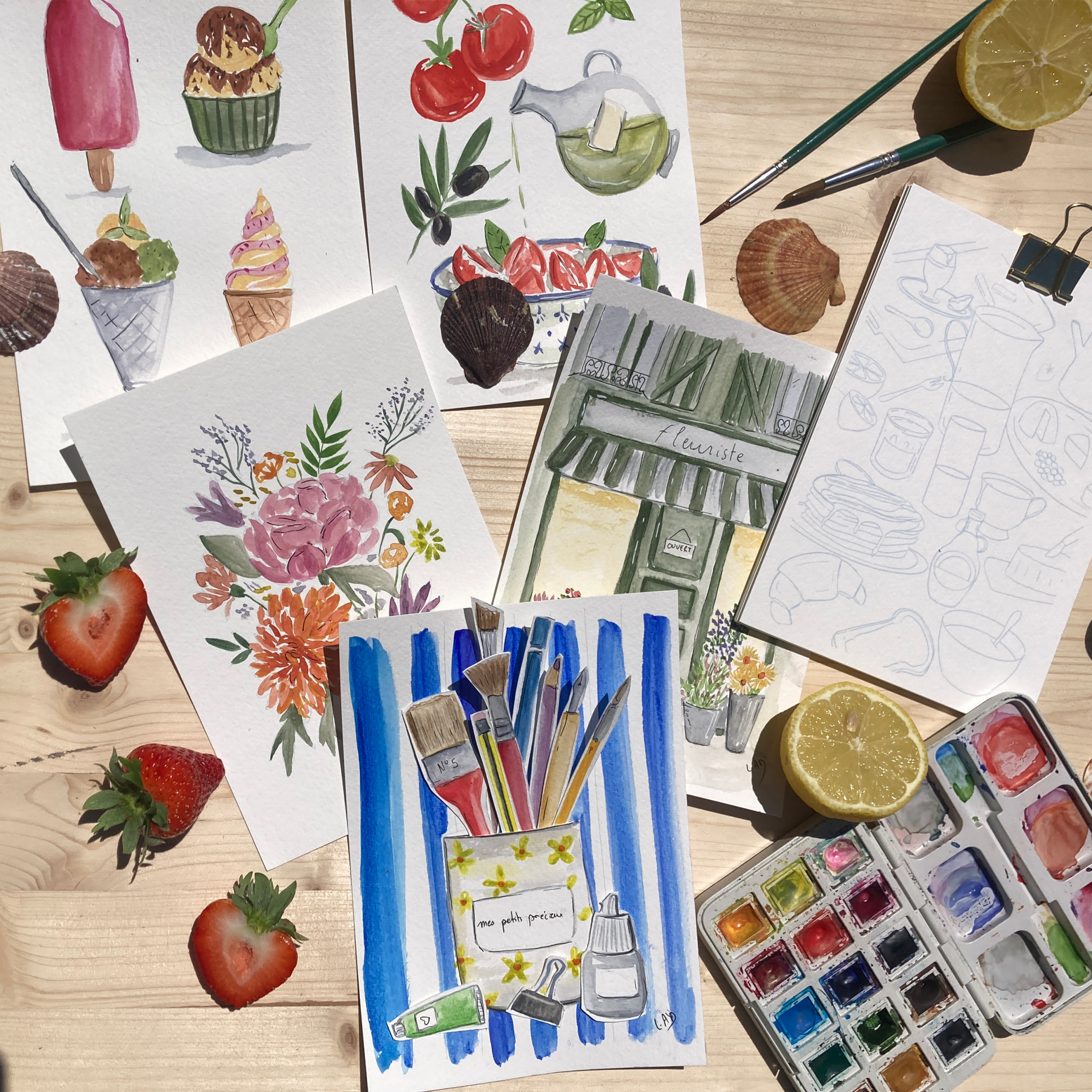 Illustrations - coloriage Aquarelle - Ete – Image 6